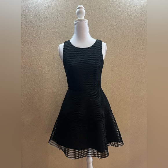 Black Mesh Mini Dress - Picture 1 of 3